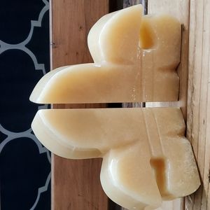 Vtg onyx Fleur De Lis bookends